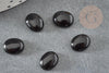 Cabochon ovale agate naturelle noire 10x8mm, x1 (G6710)