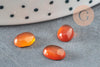 Cabochon ovale agate naturelle orange 8x6mm, x1 (G6749)