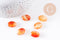 Cabochon ovale agate naturelle orange facetté 18x13mm, x1 (G10210)