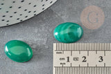 Cabochon ovale agate naturelle vert 18x13mm, x1 (G1972)