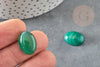 Cabochon ovale agate naturelle vert 18x13mm, x1 (G1972)