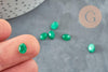 Cabochon ovale agate naturelle verte 5x7mm, x1 (G2699)