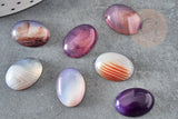 Cabochon ovale agate naturelle violette 18x13mm, x1 G1557