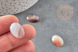 Cabochon ovale agate naturelle violette 18x13mm, x1 G1557