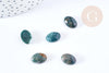 Cabochon ovale agate verte naturelle 14x10mm, x1 (G8669)