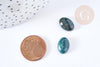 Cabochon ovale agate verte naturelle 14x10mm, x1 (G8669)