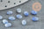 Cabochon ovale aventurine bleue naturelle à facettes 6x4mm, x1 (G8648)