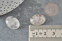 Cabochon ovale cristal de roche nature 18x13mm, x1 (G2256)