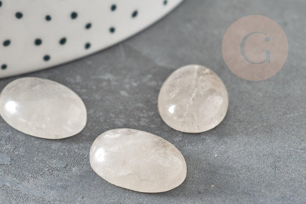 Cabochon ovale cristal de roche nature 18x13mm, x1 (G2256)