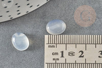Cabochon ovale jade blanc naturel 10x8mm, x1 (G1292)