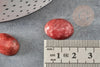 Cabochon ovale jade marbré rouge 18x13mm, x1 (G2923)