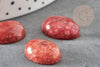 Cabochon ovale jade marbré rouge 18x13mm, x1 (G2923)