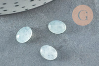 Cabochon ovale jade naturel blanc 8x6mm, x1 (G9047)