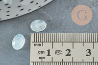 Cabochon ovale jade naturel blanc 8x6mm, x1 (G9047)