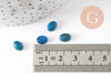 Cabochon ovale jade naturel bleu marbré 8x6mm, x1 (G10120)