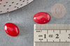 Cabochon ovale jade naturel rouge 10x14mm, x1 (G2694)