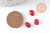 Cabochon ovale jade naturel rouge 8x6mm, x1 (G10124)