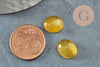 Cabochon ovale jade naturel teinté jaune 10x8mm, x1 (G9513)