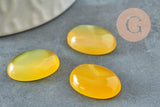 Cabochon ovale jade naturel teinté jaune 18x13mm, x1 (G9515)