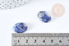 Cabochon ovale jaspe bleu naturel 18x13mm, x1 G8672