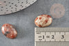 Cabochon ovale jaspe rayé bréchique naturel 18x13mm, x1 (G2238)