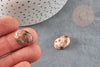 Cabochon ovale jaspe rayé bréchique naturel 18x13mm, x1 (G2238)