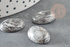 Cabochon ovale jaspe zebra naturel 13x18mm, x1 (G5050)