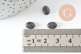 Cabochon ovale larvikite grise naturelle 8x6mm, création bijoux pierre naturelle, x1 (G10178)
