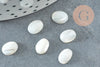Cabochon ovale nacre blanche 8x6mm, x1 (G9045)