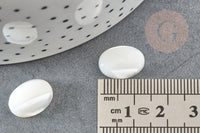 Cabochon ovale nacre blanche naturelle 14x10mm, x1 (G0589)