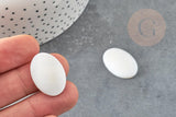 Cabochon ovale nacre blanche naturelle 25mm, x1 (G5052)