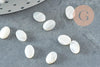 Cabochon ovale nacre blanche naturelle 7x4mm, x1 (G3728)