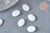 Cabochon ovale nacre naturelle blanche 13.5mm, x1 (G6824)
