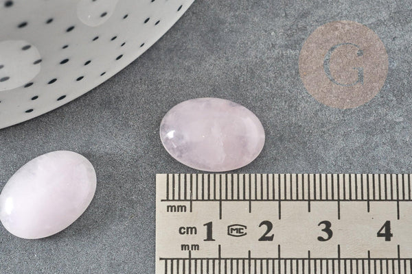 Cabochon ovale quartz rose naturel 18x13mm, x1 (G1663)