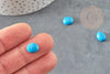 Cabochon ovale turquoise de synthèse 10x8mm, x1 (G1711)
