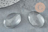 Cabochon ovale verre transparent 25mm, x10 (G0269)