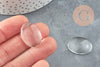Cabochon ovale verre transparent 25mm, x10 (G0269)