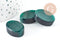 Cabochon ovale vert verre oeil de chat 28x18mm, x1 (G1026)