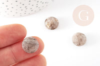 Cabochon quartz rutile à facettes, cabochon rond, Quartz rutile naturel,pierre naturelle, cabochon pierre, 14.5mm, x1 G2263