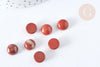 Cabochon rond Jaspe rouge demi sphère 10mm, x1 (G7574)