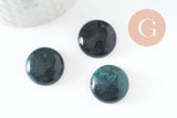 Cabochon rond agate mousse verte 20mm, x1 (G9622)