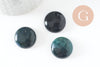 Cabochon rond agate mousse verte 20mm, x1 (G9622)