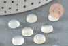 Cabochon rond agate naturelle blanche 8mm, x1 (G10031)
