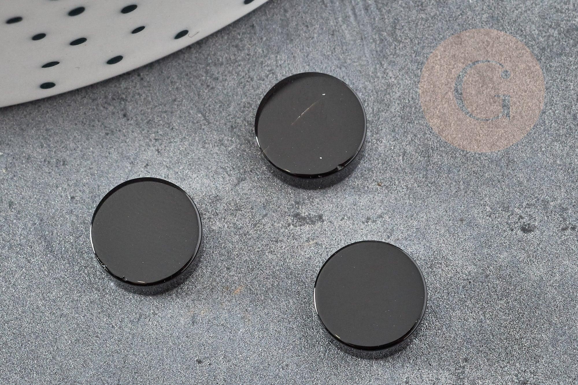 Cabochon rond agate naturelle noire 10mm, x1 (G2249)