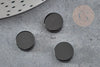 Cabochon rond agate naturelle noire 10mm, x1 (G2249)
