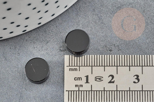 Cabochon rond agate naturelle noire 10mm, x1 (G2249)