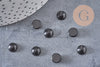 Cabochon rond agate naturelle noire x1 (G1869)