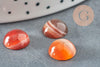 Cabochon rond agate naturelle orange rayée 10mm, x1 (G8603)