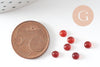 Cabochon rond agate naturelle rouge 4mm, x1 (G10034)