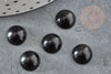 Cabochon rond agate naturelle teintée noir 10mm, x1 (G1142)